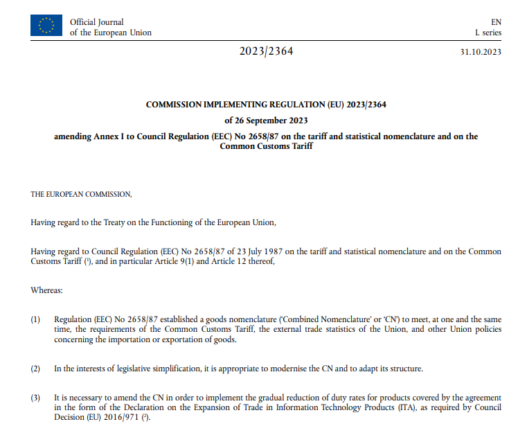 Nomenklatura EU za 2024. godine